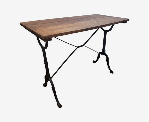 Table bistrot ancienne plateau en orme