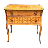 Louis XVI style chest of drawers with marquetry inlay