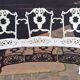Large terrace or garden bench, made of cast iron, vintage decor.