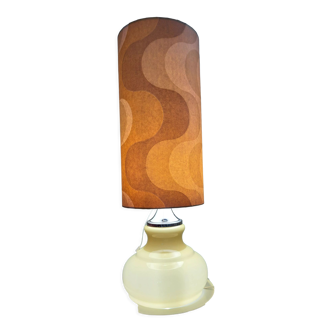 Lampe de sol 2 éclairages opaline seventies