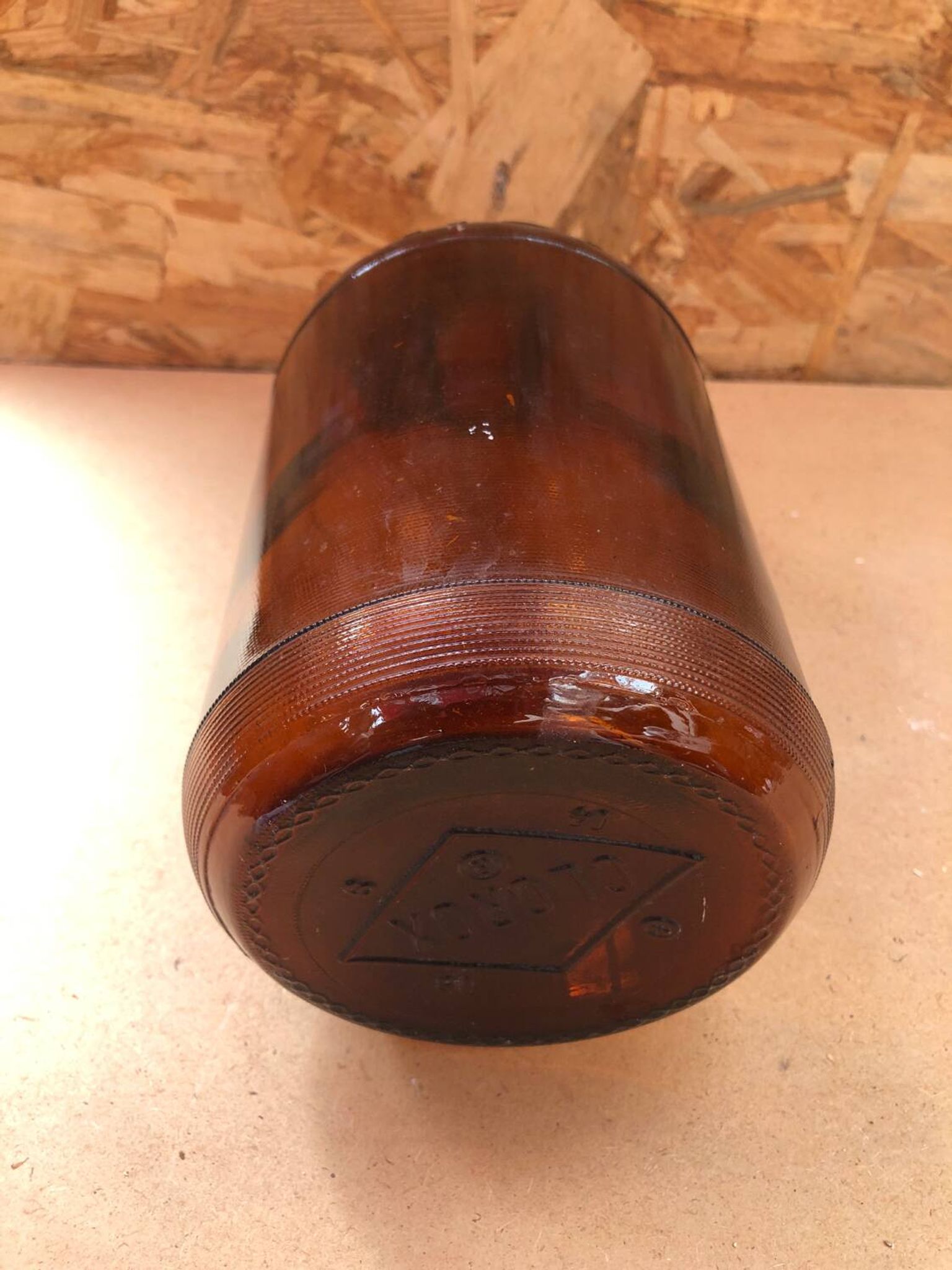 Ancienne Bouteille Dame Jeanne CLOROX Verre Marron Vintage #A941