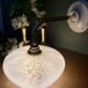 Vintage glass wall lamp with a curved arm from Clichy, white.