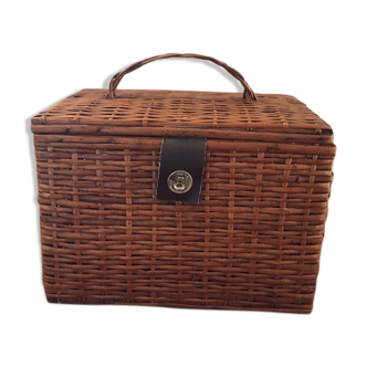 Old woven wicker basket
