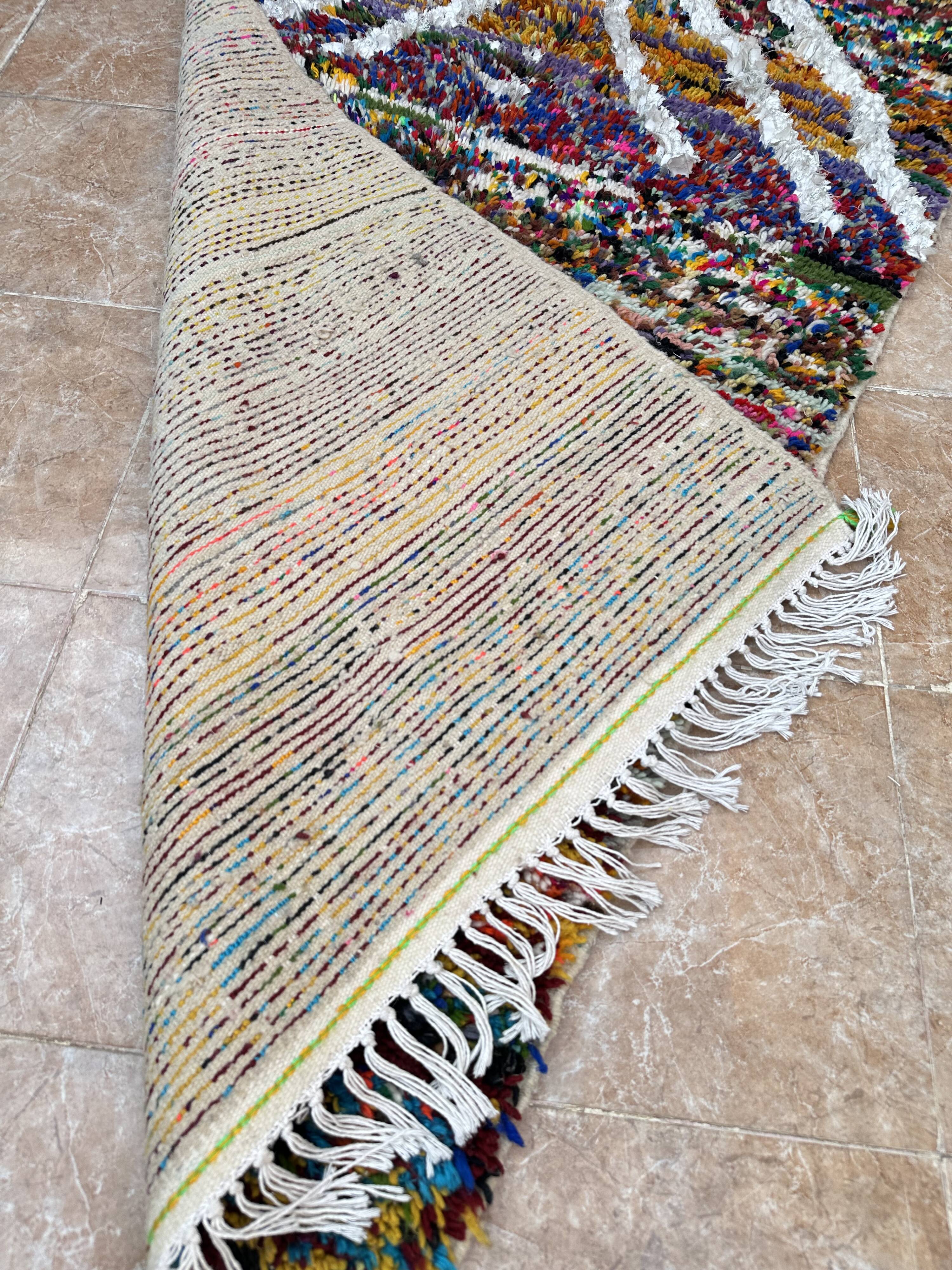 Handmade Azilal Moroccan rug, Berber rug woven from wool.