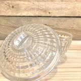 Old glass sugar bowl