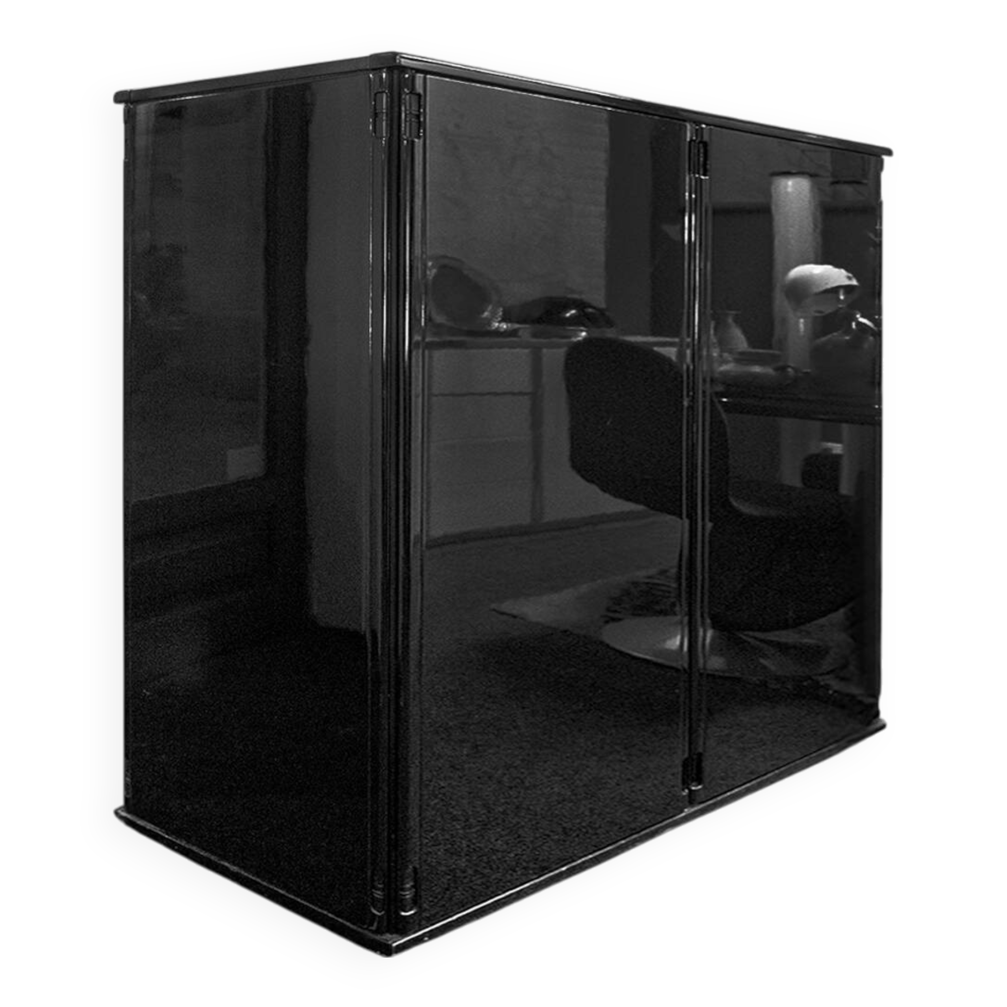 Vintage Italian Black wardrobe by Gianfranco Frattini for Molteni, 1970s