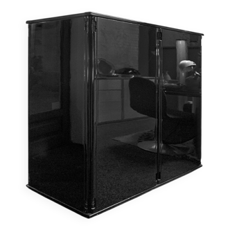 Armoire vintage italienne noire par Gianfranco Frattini pour Molteni, 1970