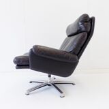ESA black leather armchair by Werner Langenfeld