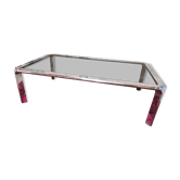 Chrome coffee table and smoked glass