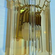 Trois Appliques Venini, verre fumé biseauté, italie, 1970