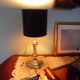 Lamp to lay, black leather lampshade - Art Deco