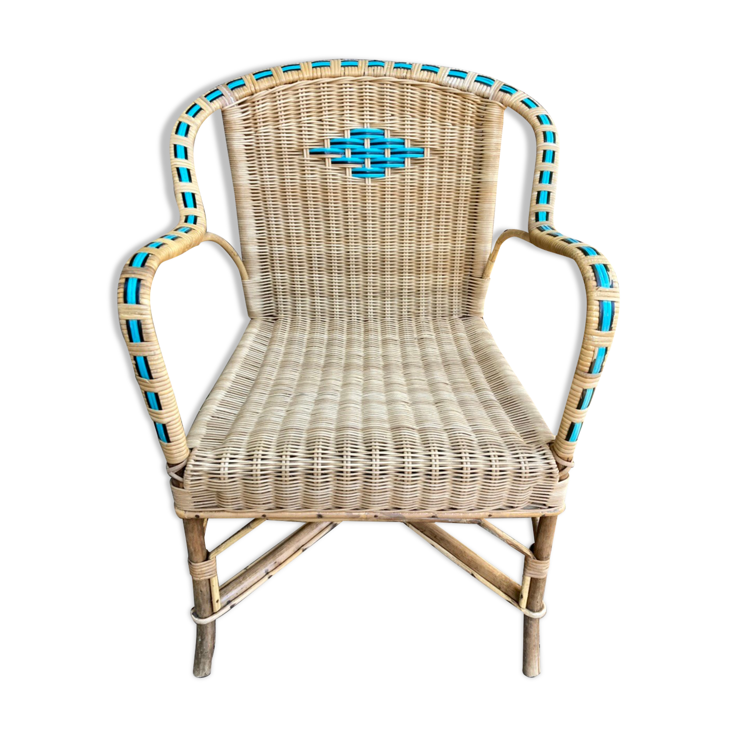 Old rattan armchair