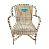 Old rattan armchair