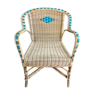 Old rattan armchair