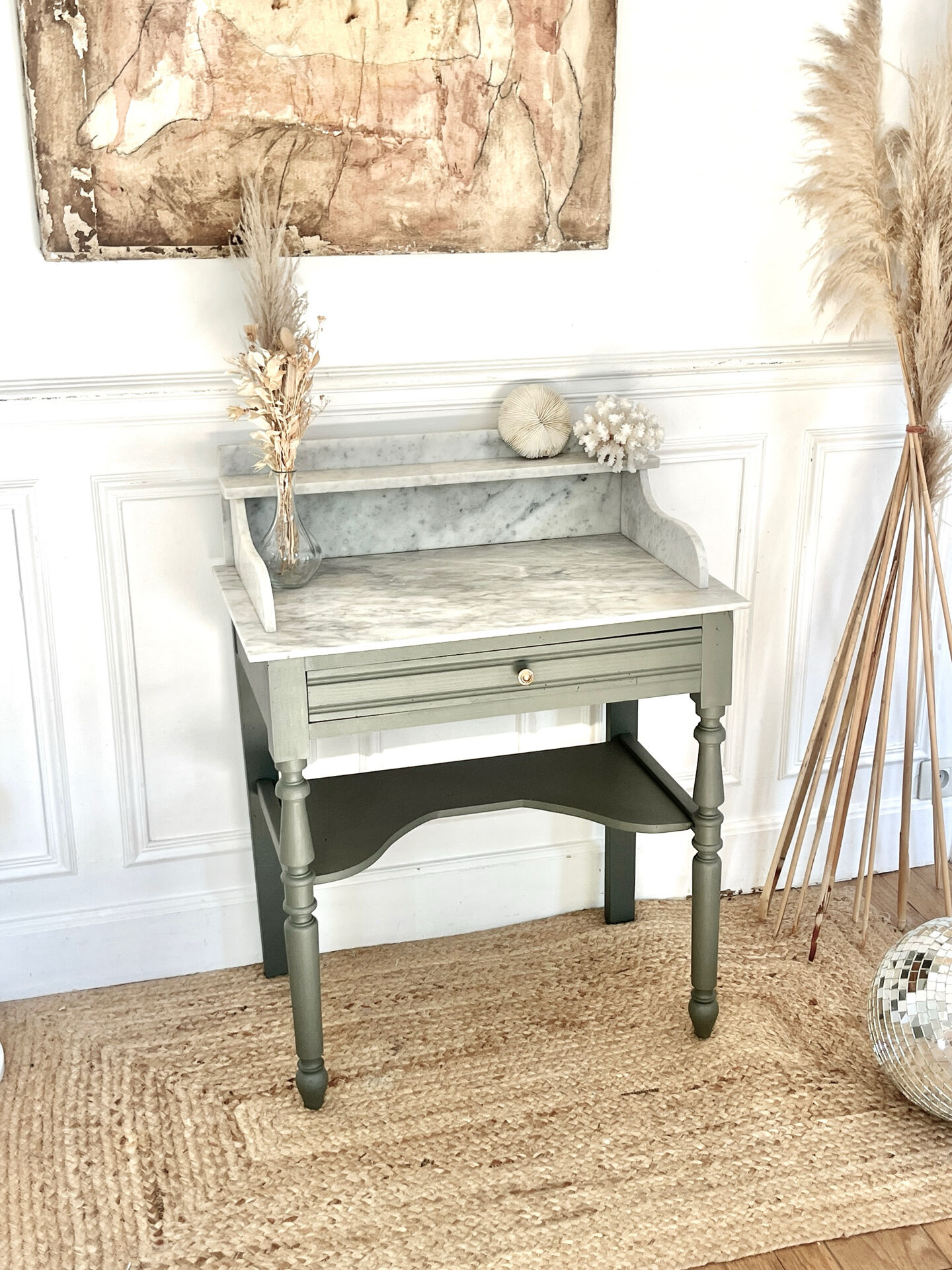 Coiffeuse ancienne plateau marbre 