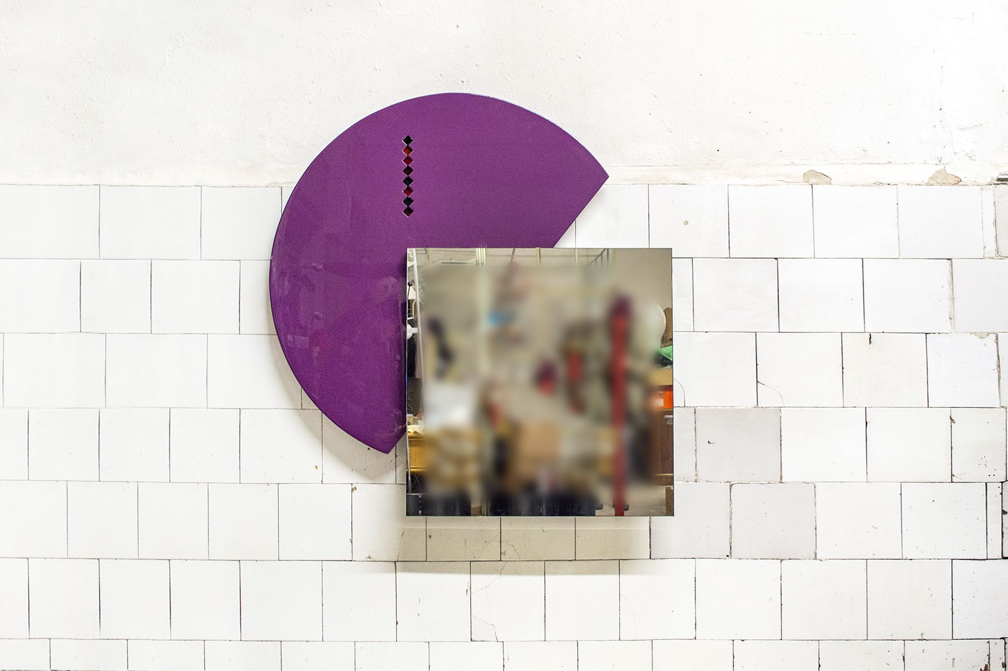 Miroir mural postmoderne par Saporiti Italia, années 80