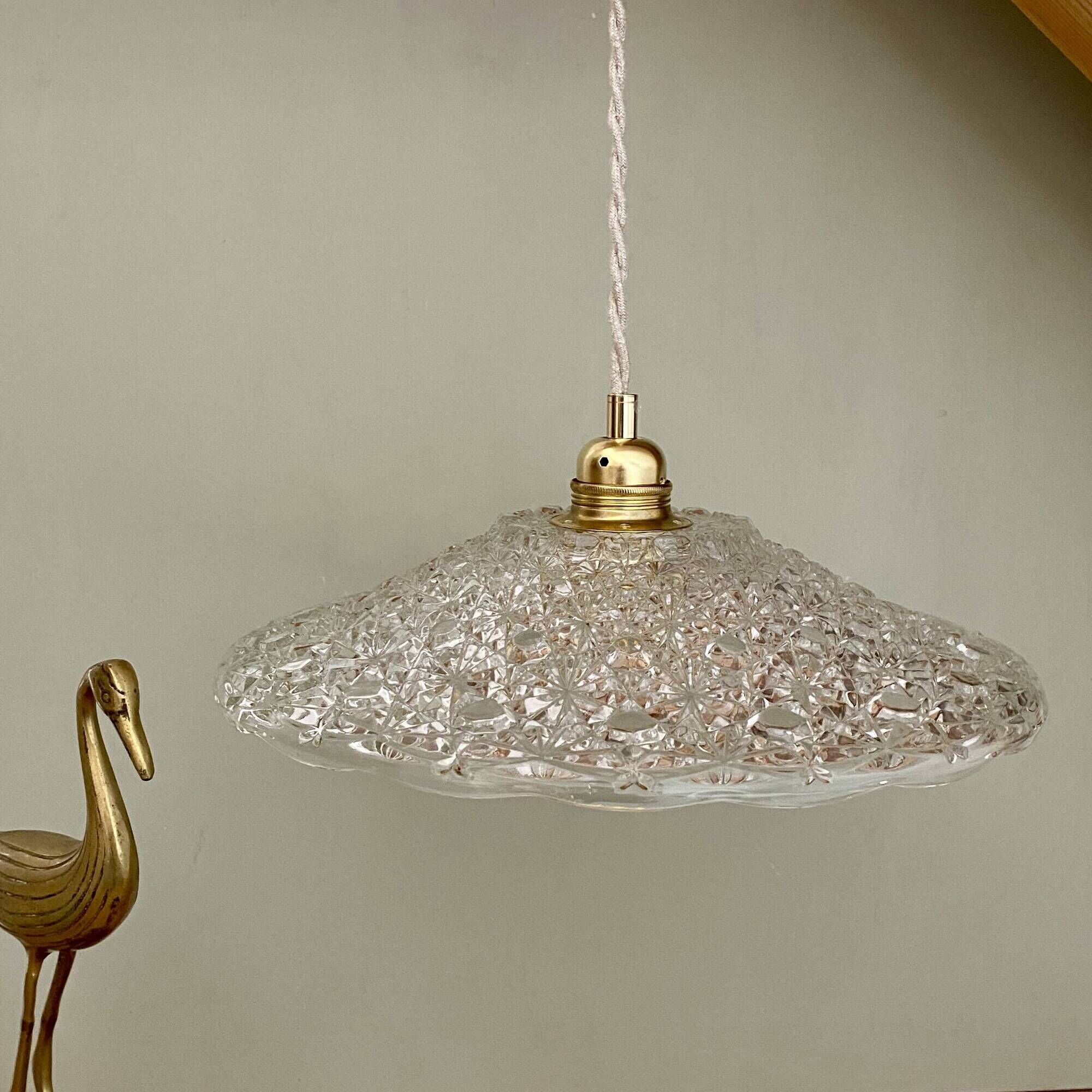 Vintage glass pendant light - tableware collection -