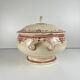 Ironstone soup tureen Creil & Montereau, "Admiral" model, red, 19th century.