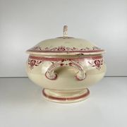 Ironstone soup tureen Creil & Montereau, "Admiral" model, red, 19th century.