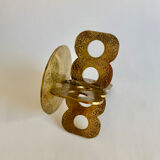 Brutalist bronze candleholder, 1970s