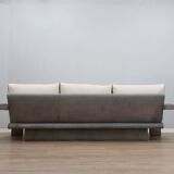 Vintage 3-seater sofa by Marzio Cecchi in ribbed leather 1970s