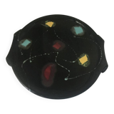 Vintage black ceramic pie dish