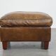 Sheepskin wing chair + XXL patinated footrest