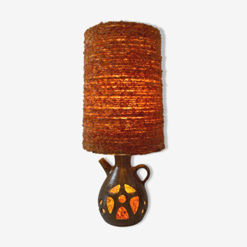 Lampe en céramique et laine pour Accolay