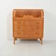 Secrétaire in Scandinavian birch with inlaid roll-top