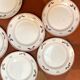 6 pink and green plates in old earthenware from St Amand