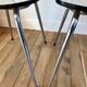 Duo of white formica chairs marble effect 70s