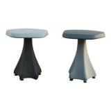 Pair of gray stools vintage design 1980