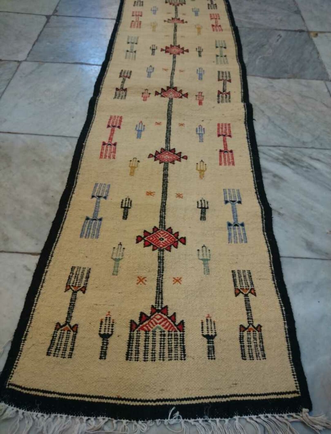 Kilim multicolor wool corridor  186x56cm