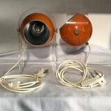 Paire de lampes oranges Robert Sonneman