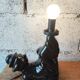 Vintage black ceramic lamp – Reclining clown – Made in Holland