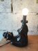 Vintage black ceramic lamp – Reclining clown – Made in Holland