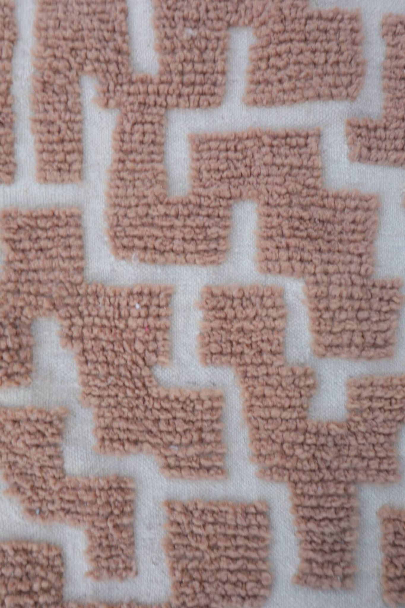 Dark beige Berber hallway rug with modern reliefs