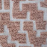 Dark beige Berber hallway rug with modern reliefs