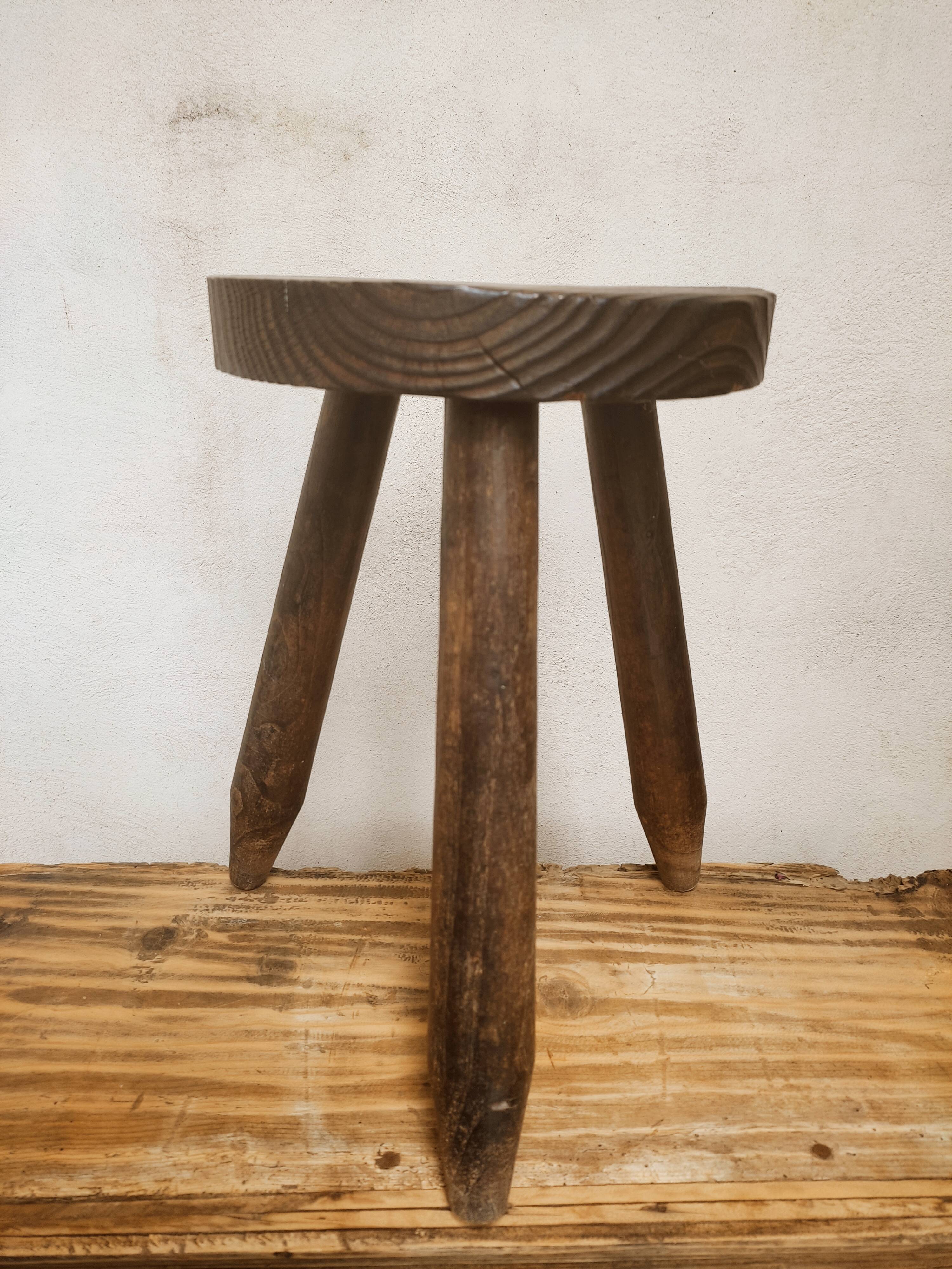 Wooden tripod stool