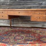 Flat desk double face in natural wood style  Louis XVI XIX eme century
