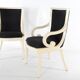 Pair of bone marquetry armchairs