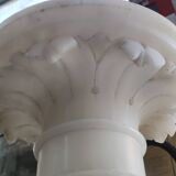 Marble or alabaster column..? All sculpted and gadrooned, height 1.11m