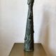 Longiline vase with stylised brutalist decoration, in the style of Ballesti.