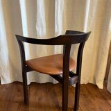 Hans Olsen, Armchair in varnished wood and leather
