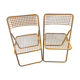 Lot of 2 vintage yellow metal folding chairs
