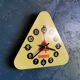 Vintage formica clock triangular silent wall clock "Sanders yellow"