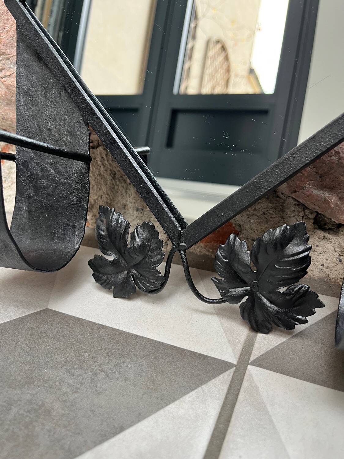 Art Deco wrought iron mirror