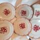 6 flat plates decor red roses