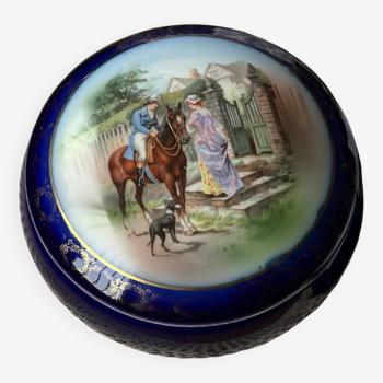 German Ilmenau porcelain candy dish in cobalt blue 1950/60