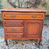 Louis XV solid cherry wood chest of drawers